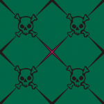 Design - SkullPlaid green - by Zebraspider, read more about this textile design