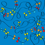 Design - KITE TAILS (ON BLUE) - by majo_bv, read more about this textile design