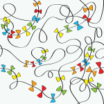 Design - KITE TAILS (ON OFF-WHITE) - by majo_bv, read more about this textile design