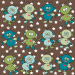 Design - R.O.B.O in love {brown} - by ღ Chicci Chicci ღ © by C.Gabor, read more about this textile design