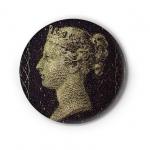 Queen Victoria Stoff-Knopf (40mm)