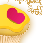 Cupcake Kissen mit Namen bedrucken lassen und selber nähen.