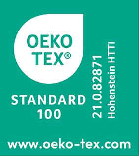 Dieser Stoff wurde auf Schadstoffe geprüft und zertifiziert nach STANDARD 100 by OEKO-TEX® 21.0.82871 Hohenstein HTTI www.oeko-tex.com/standard100