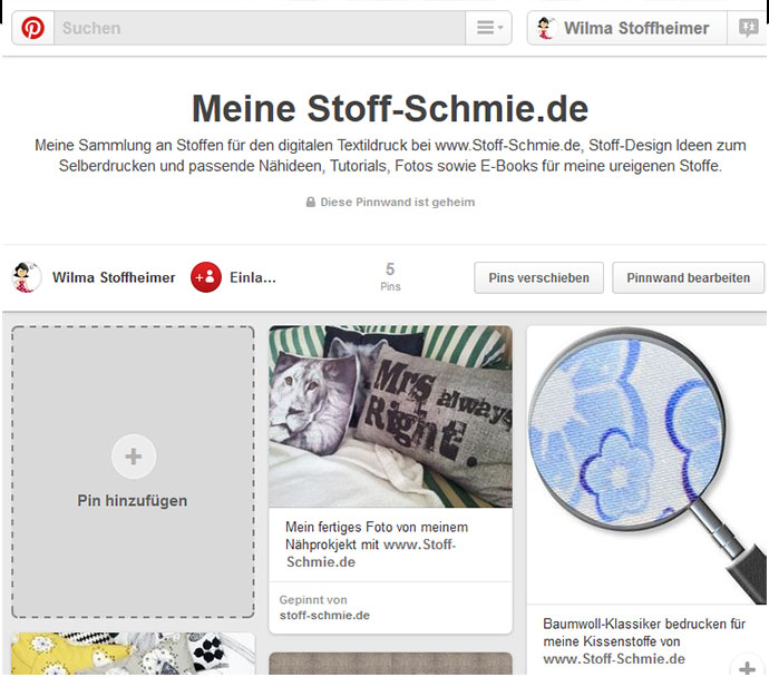 Pin erstellen bei Pinterest