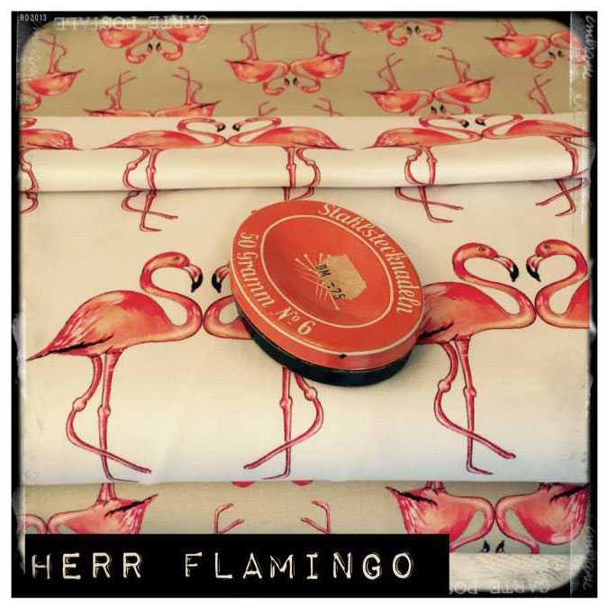 Herr Flamingo auf Stoff