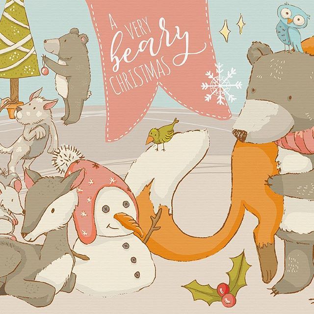 BEARY CHRISTMAS Serie auf Stoff - MizzLisa bei der Stoff-Schmie.de