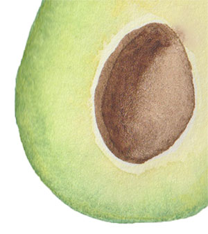 Vom Aquarell zum Avocado Kissen mit der Stoff-Schmie.de