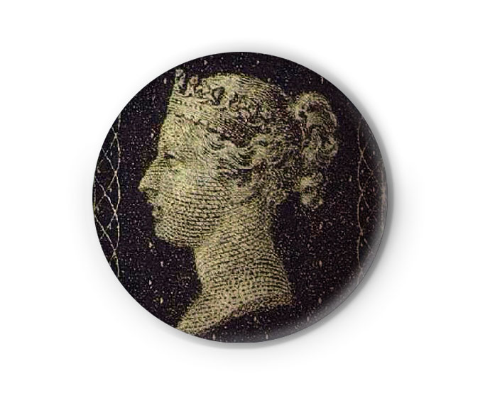 Queen Victoria Stoff-Knopf (40mm)