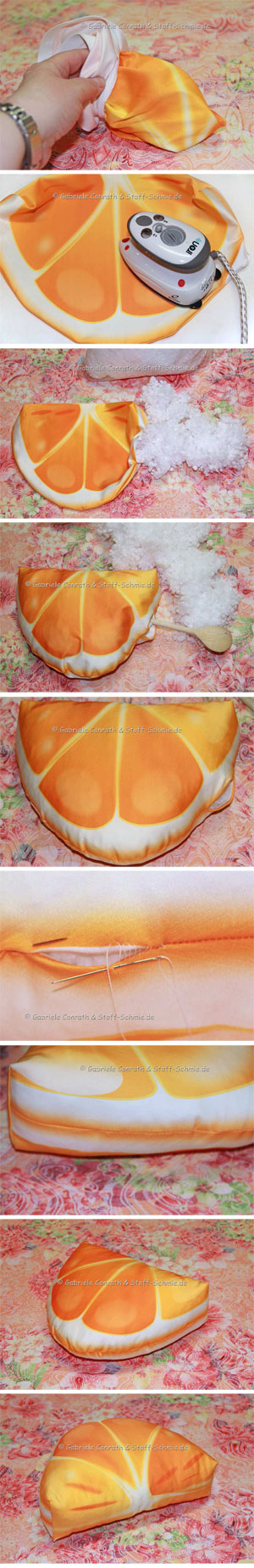 Orange einfach als Kissen umsetzen