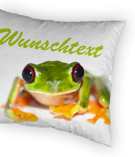 Frosch inkl. Wunschtext auf Kissen drucken