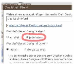 Erlaube Jedermann den Blick auf Dein Design