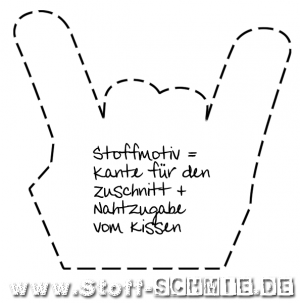 Schnittlinie für die Kissenform