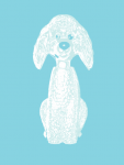 Design - Oscar dog turquoise small - by MissBlümchen, read more about this textile design