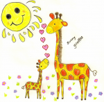 Design - sunny giraffes - by franta001, read more about this textile design