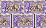Stoff-Design - Briefmarken Stoff 1956 mit Queen Elizabeth II - von Andreas Becker auf www.Stoff-Schmie.de