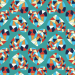 Design - Geo Love cyan - by Lila-Lotta, read more about this textile design