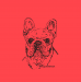 Design - French Bulldog Stoff rot-orange - by Bolzplatzrocker, read more about this textile design