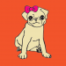 Design - Mops (Orange & Beige) - by Molly-Mops, read more about this textile design