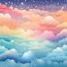 Design - Pastel Rainbow Cloud I - by Stoff-Schmie.de, read more about this textile design