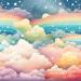 Design - Pastel Rainbow Cloud V - by Stoff-Schmie.de, read more about this textile design