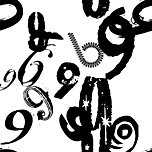 Gehe zur Detailseite des Designs  - Zahlensalat aus 9 - schwarz auf weiß -. Mehr Details und Diskussionsstoff gibt es hier. Designimage