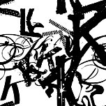 Go to the detail page of the design  - Buchstabensuppe aus Kk - schwarz auf weiß -. Learn more about the design and read what others say about it. Designimage