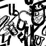 Gehe zur Detailseite des Designs  - Buchstabensuppe aus Uu - schwarz auf weiß -. Mehr Details und Diskussionsstoff gibt es hier. Designimage