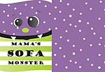 Sofa Monster (30x40cm mit Wunschtext)