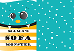 Sofa Monster (30x40cm mit Wunschtext)
